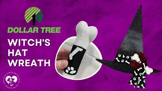 Dollar Tree DIY Dog Mom Witch's Hat Wreath