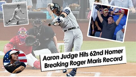New York Yankees Slugger Aaron Judge hits his 62nd Home Run to break Record.