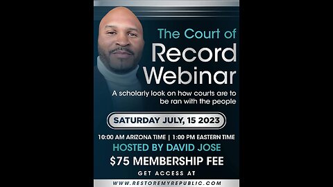 7-15 Court of Record Webinar with Dave Jose