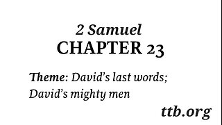 2 Samuel Chapter 23 (Bible Study)