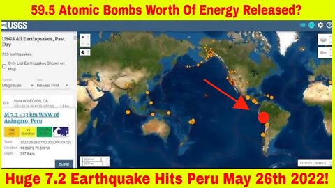 Huge 7.2 Magnitude Earthquake Strike Peru May 26th 2022!