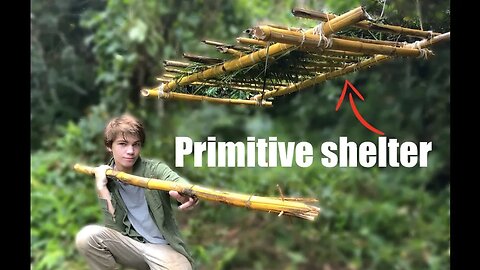 Primitive SURVIVAL shelter in Australia