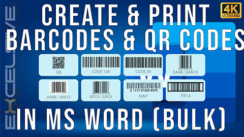 Print Bulk Barcodes & QR Codes in MS Word & Excel