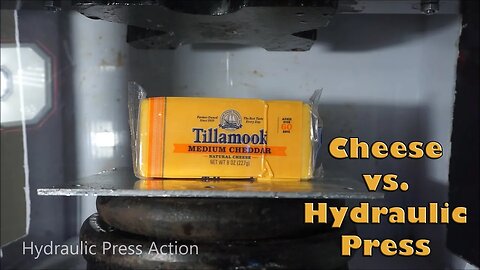 Cheese Block Crushed By Hydraulic Press| Extruded Tillamook Cheese!