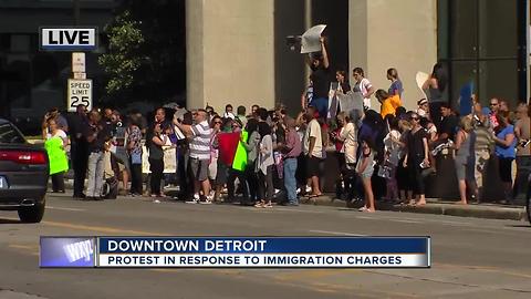 Protest in Downtown Detroit over immigration charges