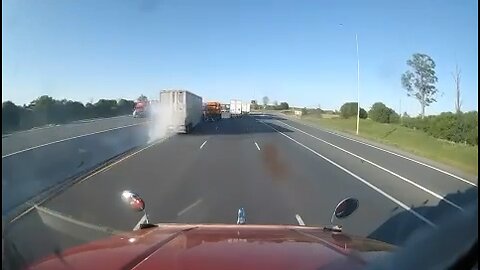 Truck Driver Almost Crashes On Highway 401
