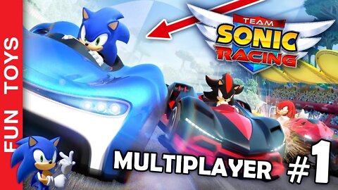 Team Sonic Racing #1 Multiplayer - Iniciamos nosso gameplay em uma corrida com 4 jogadores! 🏁🔵🏎