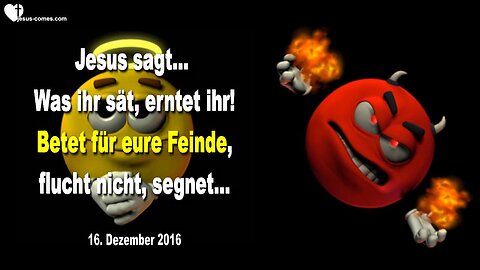 16.12.2016 ❤️ Ihr erntet, was ihr sät... Betet für eure Feinde & Flucht nicht, segnet sie