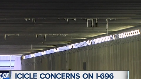 Icicle concerns on I-696