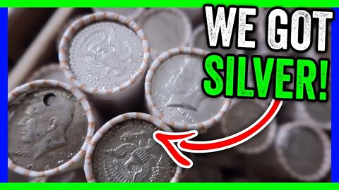 I JUST FOUND SILVER IN HALF DOLLAR COIN ROLLS - SEARCHING FOR RARE COINS WORTH MONEY!!