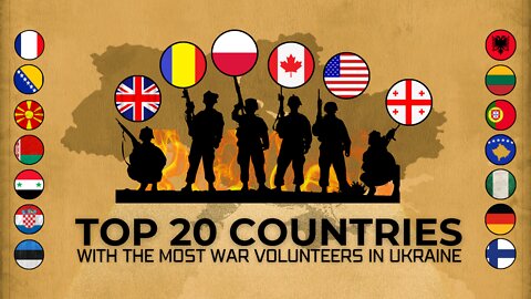 Top 20 Countries with the most war volunteers in Ukraine
