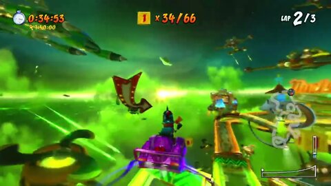 Drive-Thru Danger Gold Relic Race Gameplay - Crash Team Racing Nitro-Fueled (Nintendo Switch)