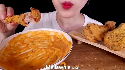 ASMR, CHEESY CARBO FIRE NOODLES, CHICKEN, CHEESE BALL, CHEESE STICK 까르보불닭 뿌링클 EATING SOUNDS
