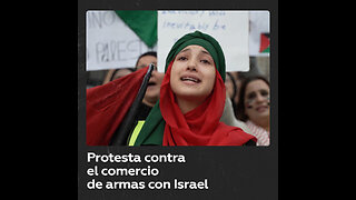 Protesta en Barcelona contra el genocidio en Palestina y el tráfico de armas con Israel