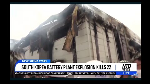 SOUTH KOREA BATTERY PLANT EXPLOSION KILLS 22