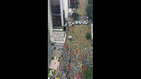 Aerial image of rally called by Jair Bolsonaro yesterday,25/February/2024