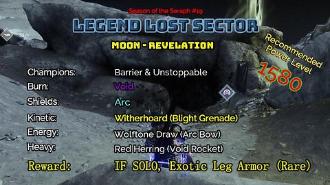 Destiny 2 Legend Lost Sector: Moon - K1 Revelation on my Warlock 12-19-22