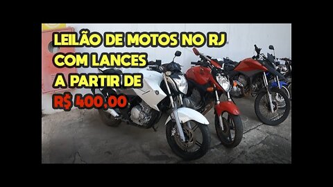 LEILÃO DE MOTOS NO RJ COM LANCES A PARTIR DE R$ 400,00 - PART. VINICIUS BAKER *analise mecânica*