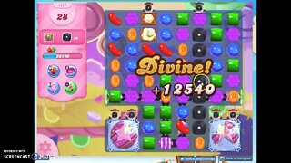 Candy Crush Level 1477 Audio Talkthrough, 2 Stars 0 Boosters