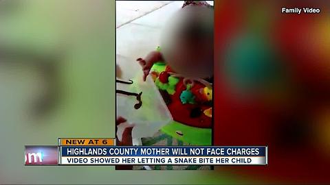 Highlands mother who allowed snake to bite baby will not face charges