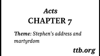 Acts Chapter 7 (Bible Study)