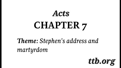 Acts Chapter 7 (Bible Study)