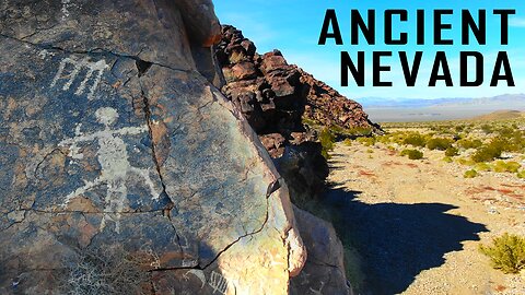 Flying Over Ancient Petroglyphs Created Thousands of Years Ago in Johnnie, Nevada