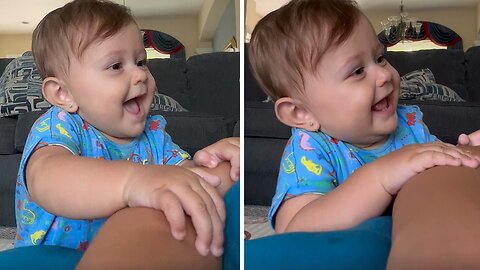 8-month-old Baby Adorably Says "Mama"