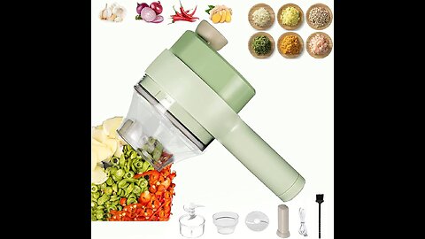 4in1 Handheld Electric Vegetable Cutter Set Portable Wireless kitchen Gadget