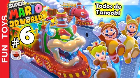 Super Mario 3d World #6 - Já estamos no BOSS do Terceiro Mundo! E conseguimos ficar todos de TANOOKI