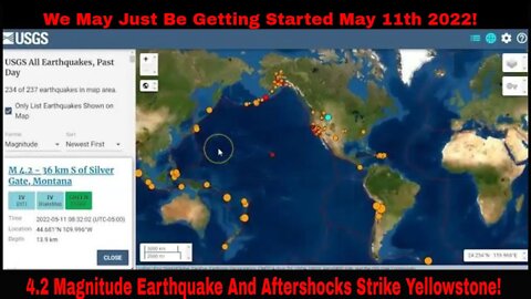 Large 4.2 Magnitude Earthquake And Swarm Hits Yellowstone May 11th 2022!