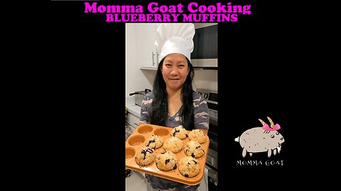 Momma Goat Cooking - Blueberry Muffins - The Crispy Topping Sets It Off #food #cooking #cookinglive