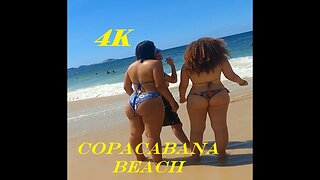 Beach Walk - 4K - Copacabana Beach in Rio De Janeiro, Brazil - Part 1