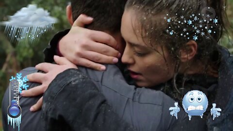 TV series Neighbours (E7473), episode, young woman shivering cold, wet, frozen clothes, ice body