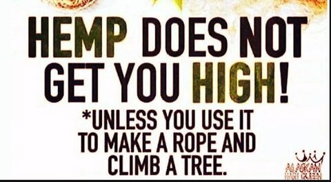 FOR 420 REMEMBER WE NEED A HEMP REVOLUTION & IT ONLY GETS YOU HIGH IF YOU MAKE A ROPE A CLIMB IT