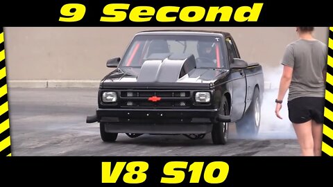 Awesome 9 Second V8 S10 Drag Racing | Mightnight Street Drags