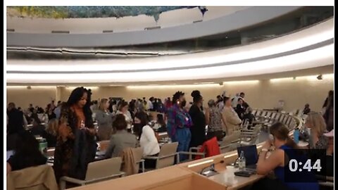 At The UN Human Rights Committee - participants turn their backs on US Ambassador