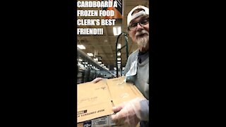 PAPA MIKE FROZEN FOODS CLERK TEACHES HOW TO USE CARDBOARD TO STABILIZE PRODUCTS ON THE U BOAT