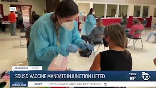 SDUSD vaccine mandate injunction lifted