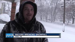 Record breaking snow in Erie, PA