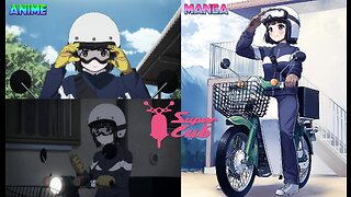 Super Cub - Koguma suits up for the Stormy Rainy Weather (Anime VS Manga Comparisions)