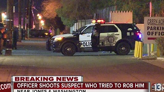 Man shot attempting to rob Las Vegas police officer