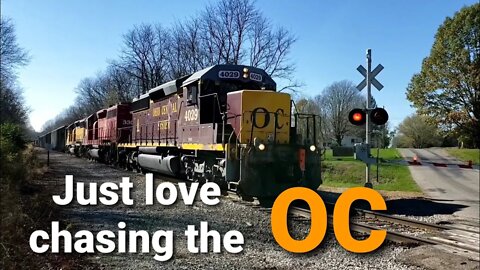 Railfan chase of the Ohio central.