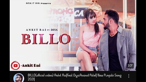 BILLO(official video) Ankit Raiffeat Diya.Anand Patell New Punjabi Song