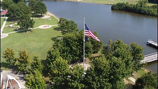Drone footage of Veterans Park in Tupelo Mississippi