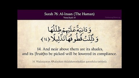 Quran: 76. Surat Al-Insan (The Human): Arabic and English translation