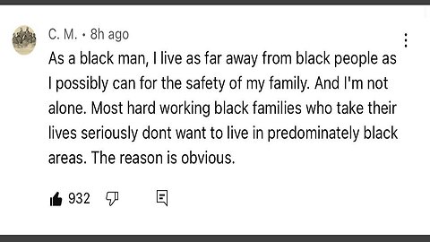 He Feels He & His Family Are Safer Not Living Around Blacks, And He's Black!