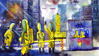 Watercolor Cityscape Tutorial: Dystopian Painting