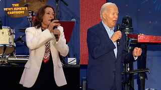 Kamala: "We give thanks to our commander-in-chief, the vice — the president, the extraordinary president!" Biden: "Ho, ho, ho!"