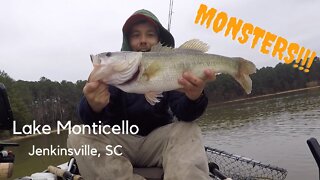 Lake Monticello - Highway 215 Boat Ramp - Kayak Fishing for Bass - Jenkinsville, SC 03/16/20
